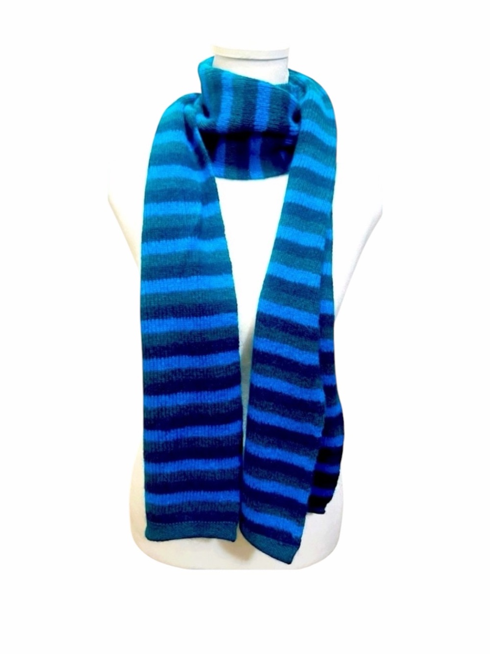New Divided Wool Blue Winter Scarf